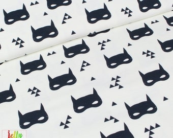 Andrea Lauren ORGANIC JERSEY Fabric - Bat Masks in Cream - UK Seller