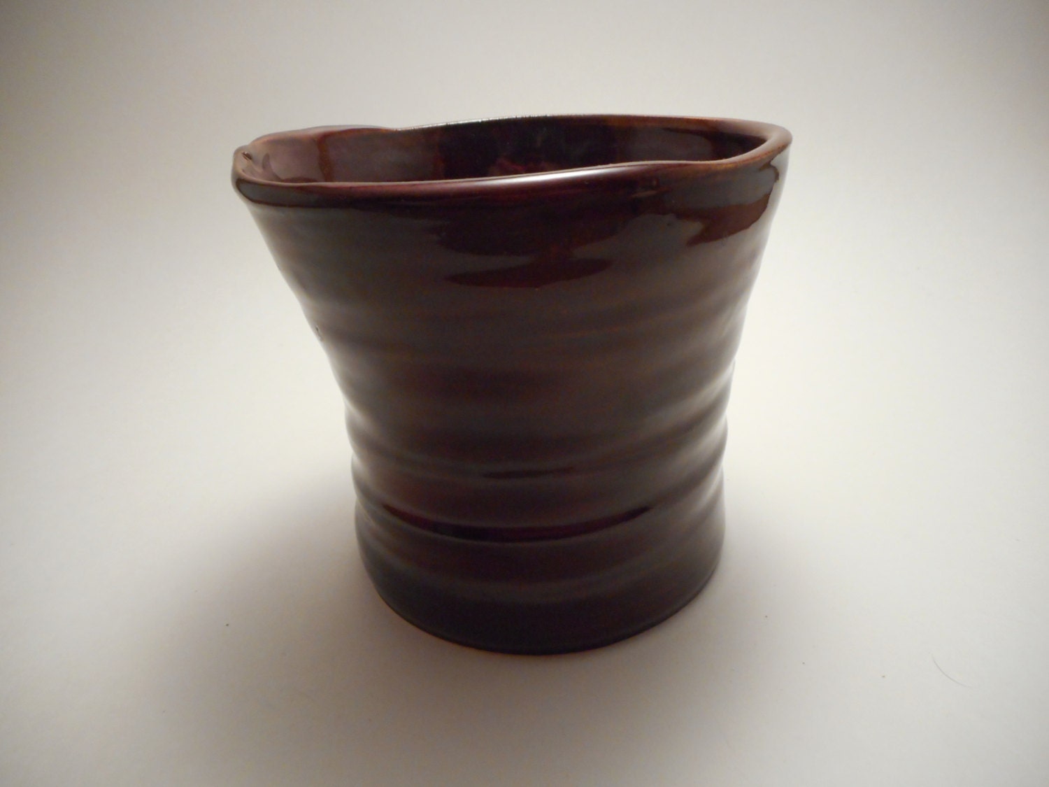 Large Purple Ceramic Vase Handmade Pottery Hand Painted