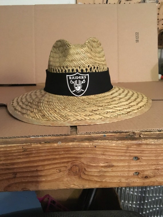 Oakland Raiders straw hat by Madhattercustoms on Etsy