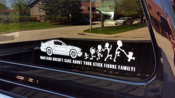 NEW Mustang vs Stick Figure Family Original Window Decal