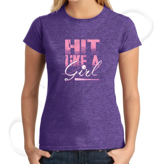 HIT GIRL Junior Fit T shirts Hit Like A Girl Bat Juniors