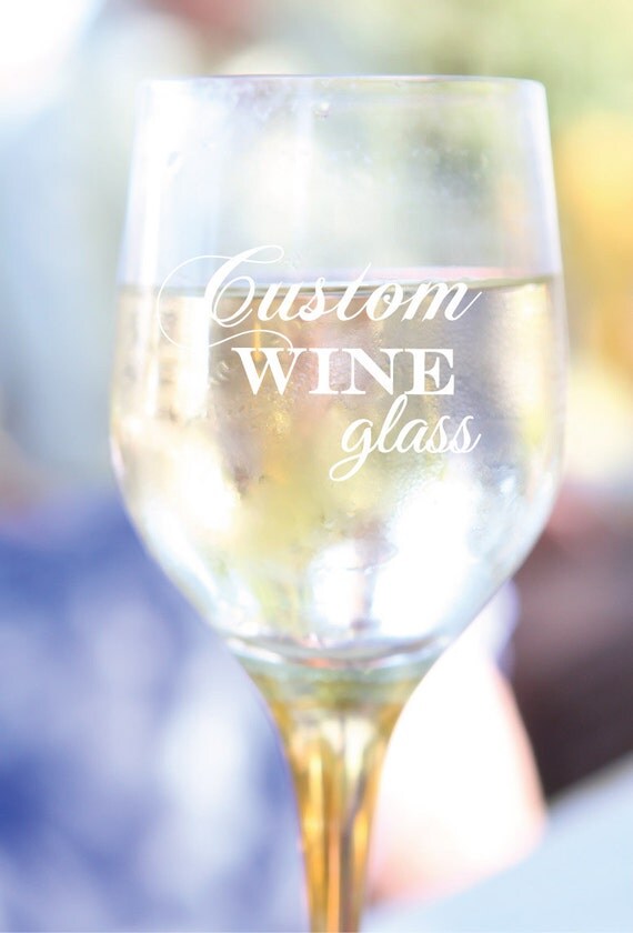 Etched Wine Glasses Custom Wine Glass Bridal Gifts