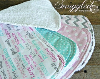 Sweet Baby Girl Burp Cloths Set of 4