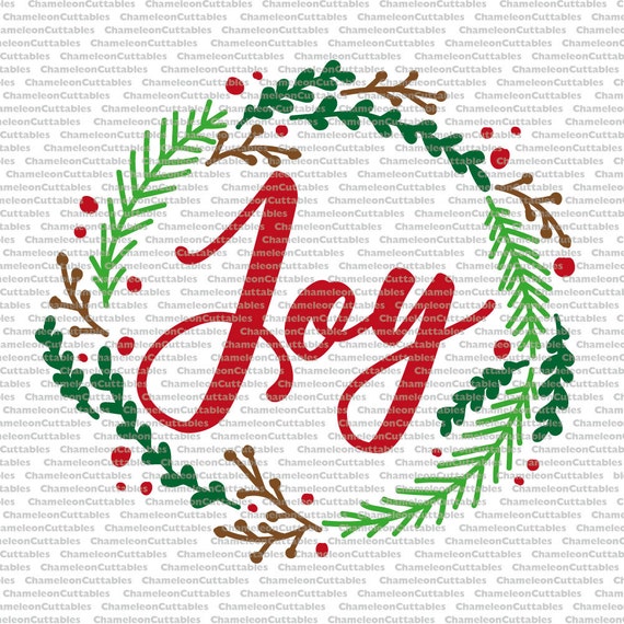 joy svg christmas wreath flourishes holidays pillow