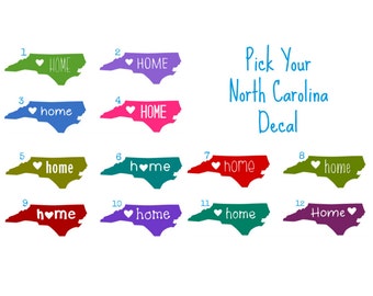 North Carolina Decal - North Carolina Car Decal - NC Tumbler Decal - Yeti Decal - NC Decal - North Carolina Glitter Decal - NC State Decal