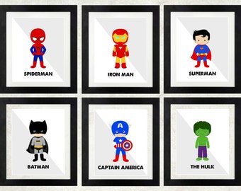 Superhero Printables < Superheroes < Superhero Wall Art < Batman < Spiderman < The Hulk < Superman < Captain Ametica < Set of 6