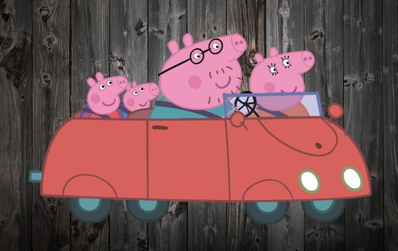 Peppa pig car family Svg file . Digital by EnjoyTheCartoons
