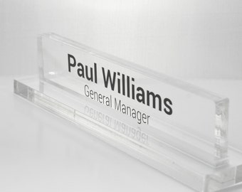 Personalized Desk Name Plate made from 3/8" Glass-like Acrylic