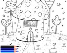 Unique kids coloring pages related items | Etsy