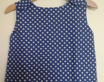 Shroud blue Trapeze with white polka dots