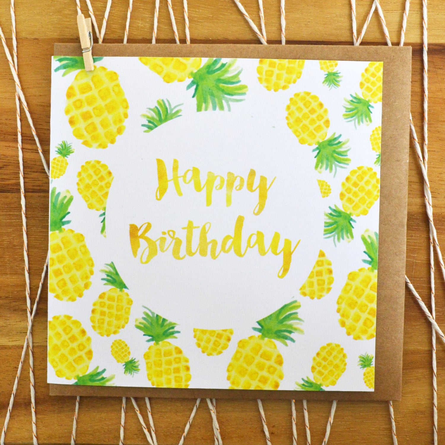 Pineapple Happy Birthday Greeting Card