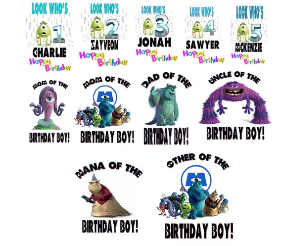 monster inc birthday shirts