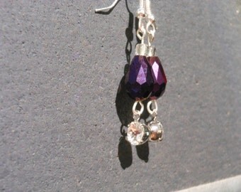 Iris teardrop, swarovski crystal dangles.