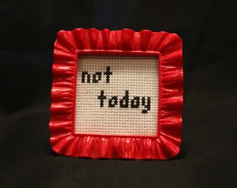 Framed cross stitch word art