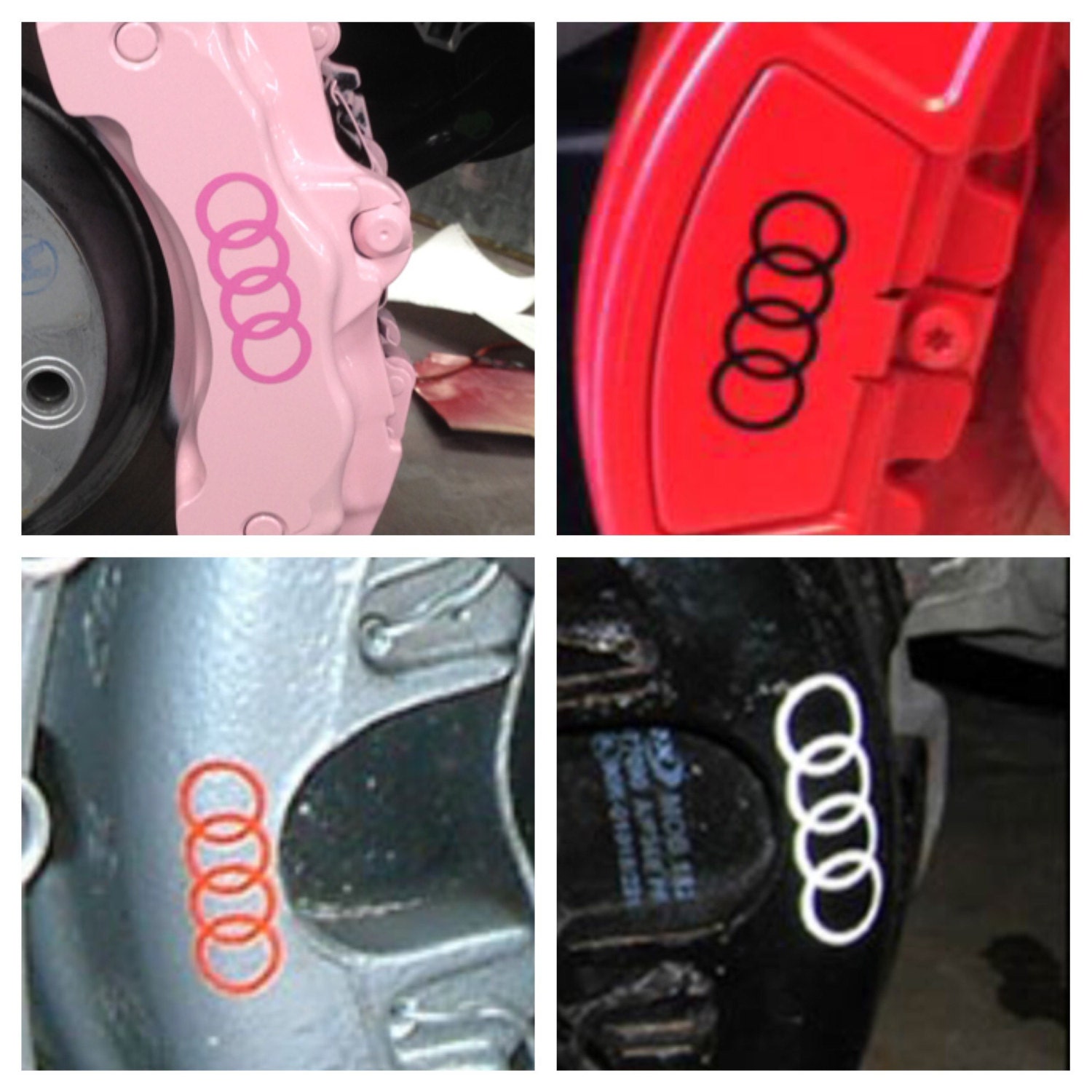 10 pc set Audi Brake Caliper Vinyl Sticker Decal Logo Overlay
