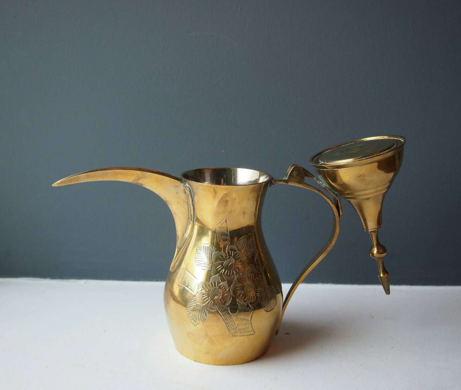 Antique Persian Brass Coffee Pot Vintage Brass Coffee Pot