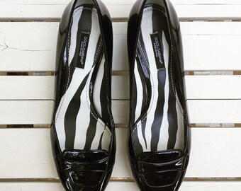 1990's Dolce & Gabbana 'Vero Cuoio' pumps - size 5 - patent black leather