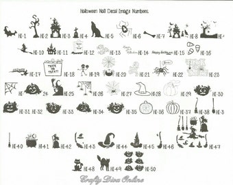 Hand Drawn Halloween Nail Decals