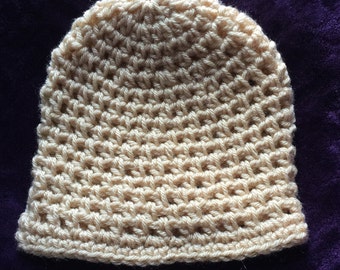 Handmade Tan Crochet Beanie