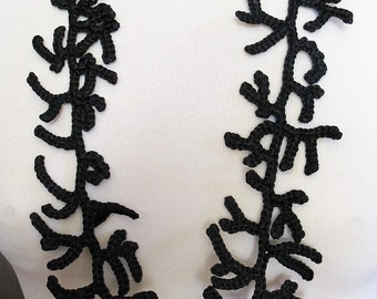 crochet coral necklace