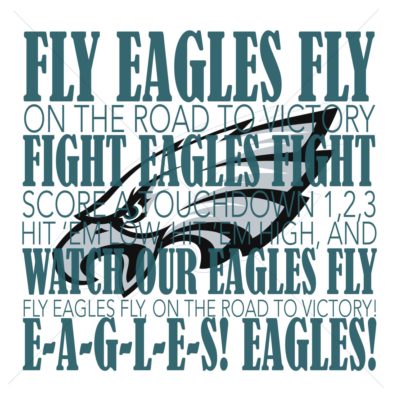 Philadelphia Eagles Fight song poster digital download