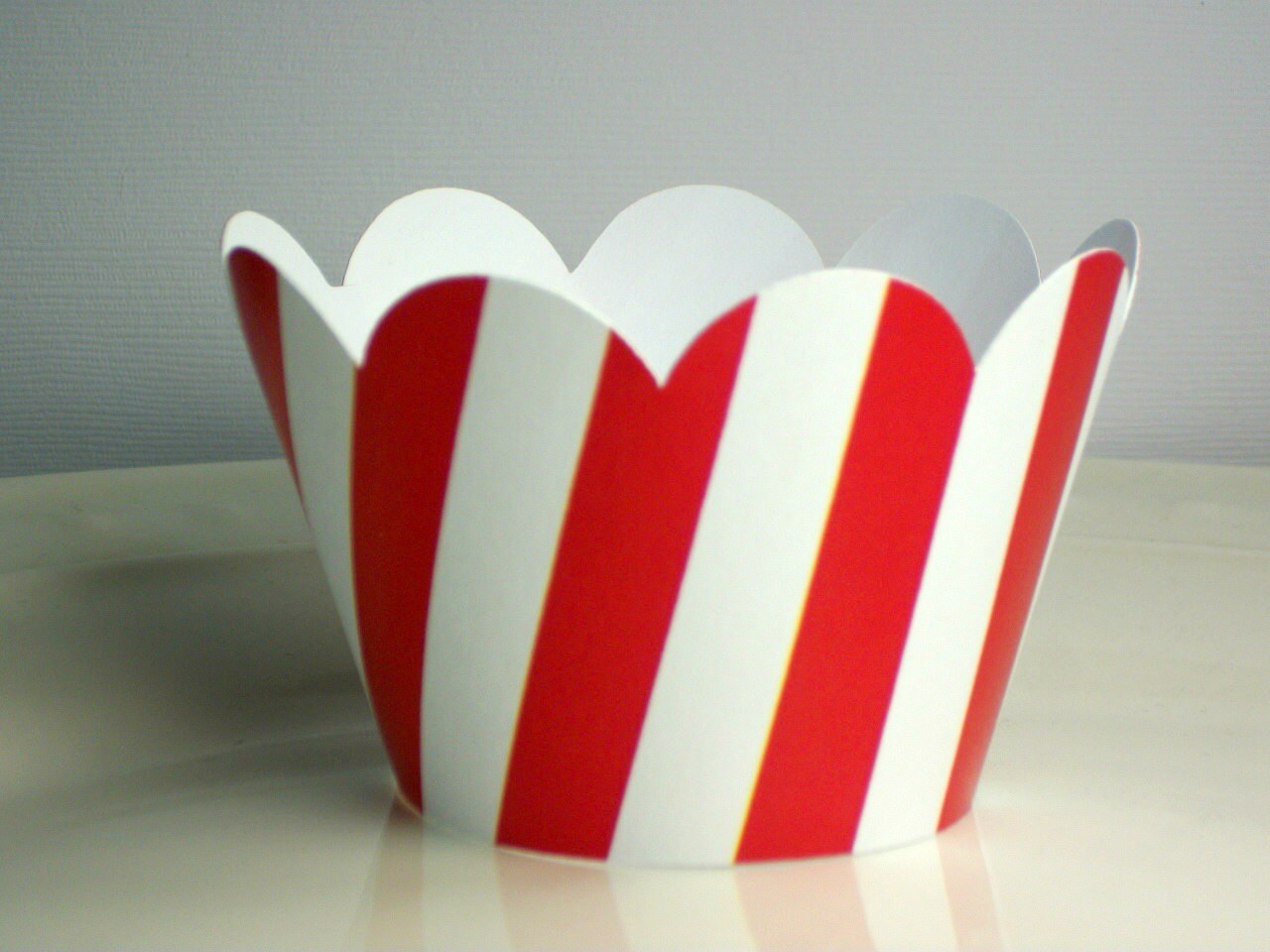 Red & White Stripe Cupcake Wrappers Birthday party