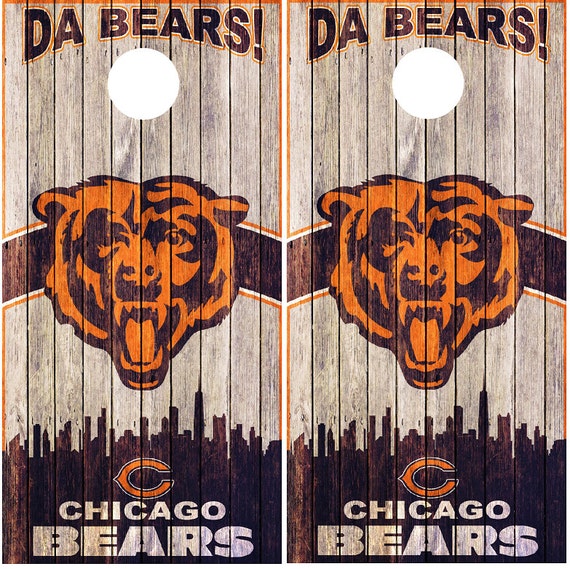 Chicago Bears Cornhole Wrap Wraps Set High by Cornholecreations2
