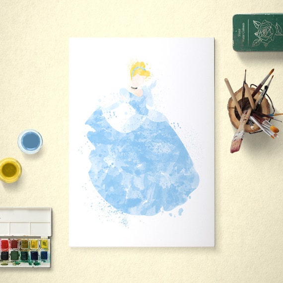 Cinderella, Disney Princess, Cinderella Poster, Watercolour Art, Printable Instant Download Il_570xn