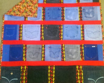 Denim Pockets Throw