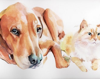 Deposit for 10x14 custom dog watercolor