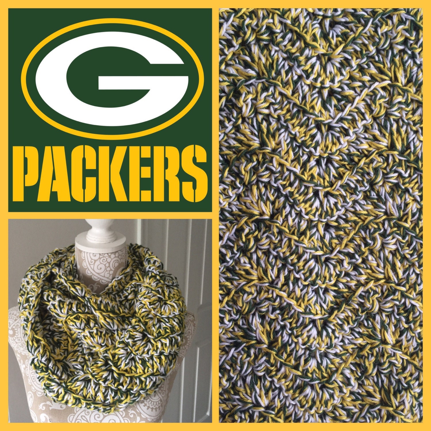 Green Bay Packers Themed Infinity Scarf