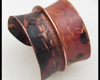 CHARISMA - Handforged Foldformed Wide Copper Cuff Bracelet - 1 of a Kind