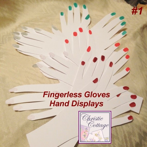 Hand Displays For Fingerless Gloves 5 Sets By ChristieCottage