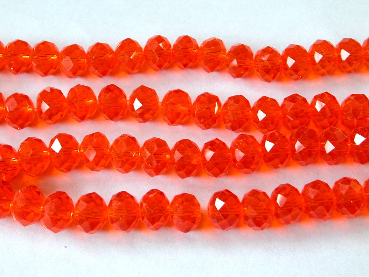 Orange Crystal Beads 8x10mm Crystal Beads Bright Orange