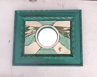 Reclaimed Wood Mirror, Bathroom Mirror, Wood Wall Art, Decorative Mirror, Boho Room Decor, Port Hole Mirror, Round Mirror, Bohemian Decor