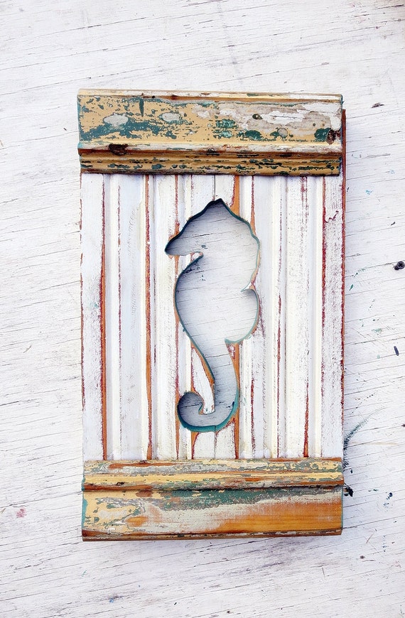 Wood Seahorse Nautical Nursery Decor Beach House Decor