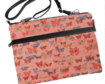 11 inch MacBook Air Sleeve Case / Bag / Shoulder Bag Zipper Padded /FAST SHIPPING/Washable/ Butterfly Kisses Fabric