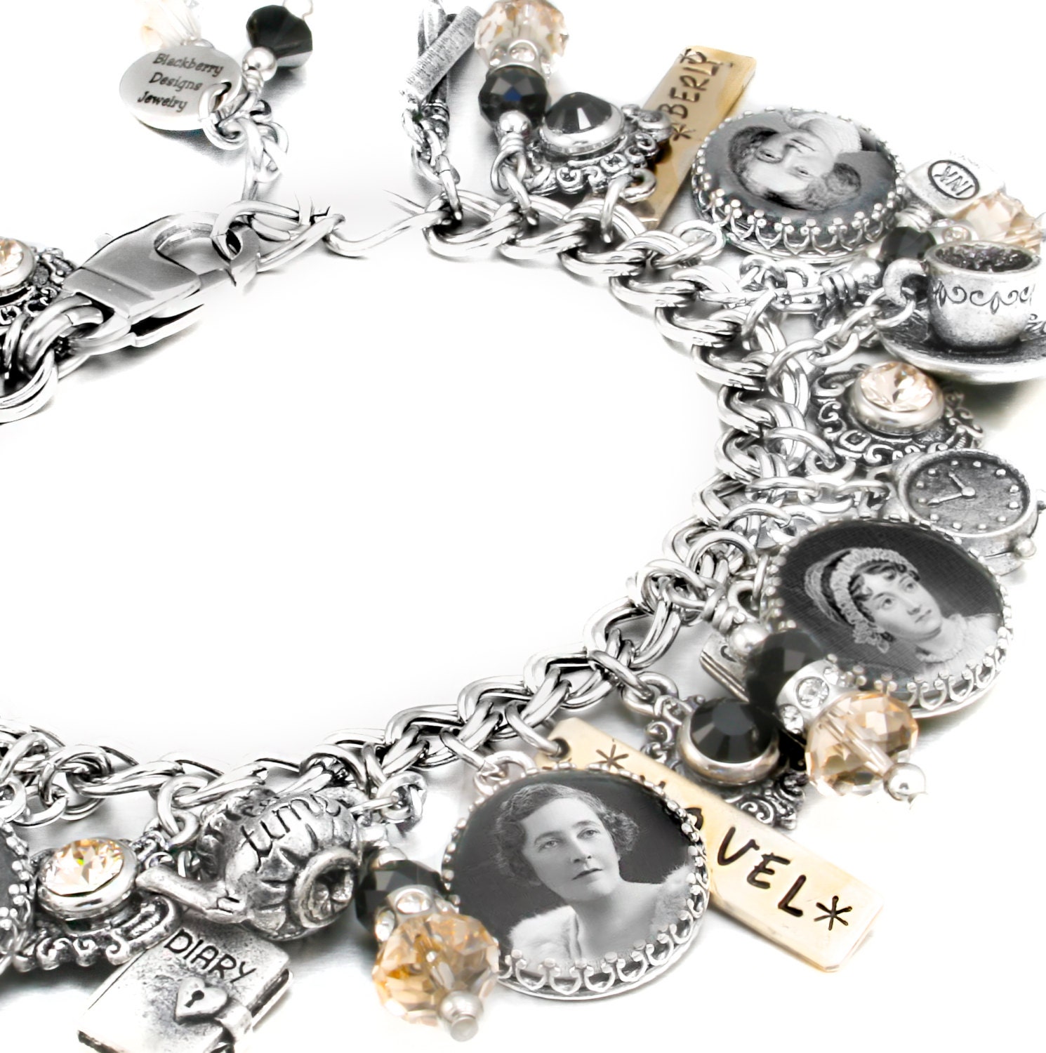 Authors Charm Bracelet Literary Jewelry Writers Charm