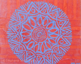 Original Mixed Media Mandala Painting: Heart Rate