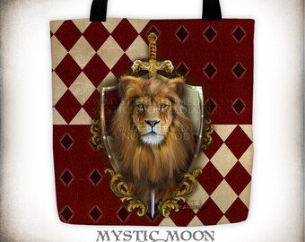 Gryffindor / Harry Potter / Fully Printed Tote / Hogwarts House / Gryffindor Pride / Gryffindor Crest / Slytherin / Hufflepuff / Ravenclaw