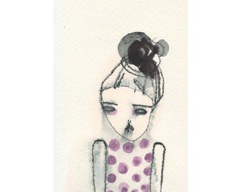 original painting on paper-facing those things