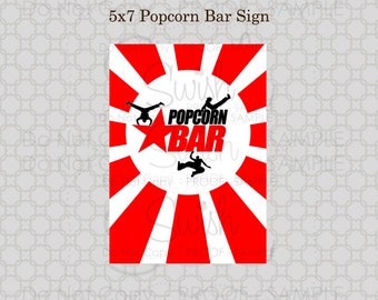 American Ninja Warrior Popcorn Barn - INSTANT DOWNLOAD