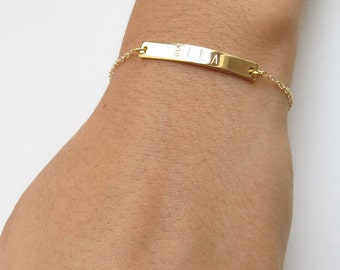Personalized Rose Gold Jewelry Hand Customized Bracelet Anniversary Gift Rose Gold Bracelet Bridesmaids Names Bracelet