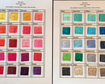 Cotton Lycra solid knit fabric 1 yard 58" wide. 65 colors available