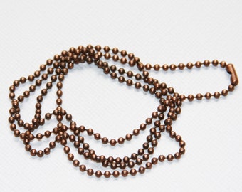 5 strands of 24 inch antique copper ball chain with connector 1.8mm