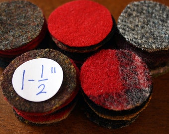 Felted Wool Circles -- 50 Wool Pennies -- 1-1/2 inches for Wool Penny Rugs