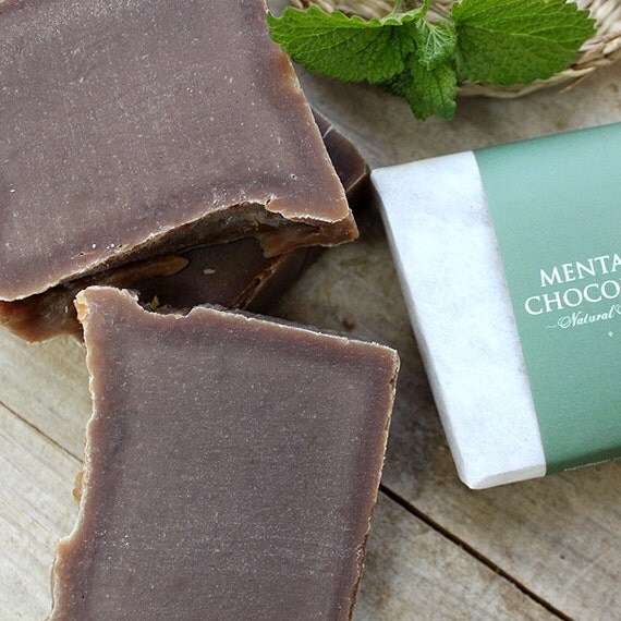 Soap bar Mint & Chocolat Natural Soap with virgen by campodifiore