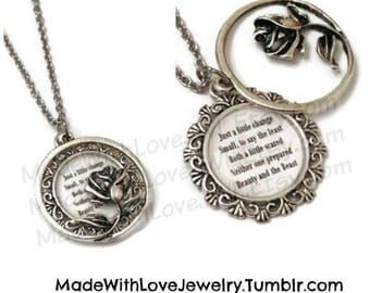 Tale As Old As Time Beauty and the Beast Inspired Lyrics Necklace