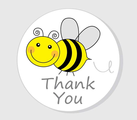 Items similar to Bee Thank You Baby Shower Stickers - Bumble Bee ...