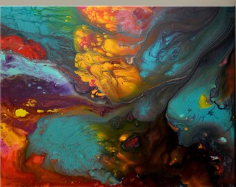 Abstract Canvas Art Painting Canvas 30x24 Original Modern Contemporary Paintings by Destiny Womack - dWo - To Heaven